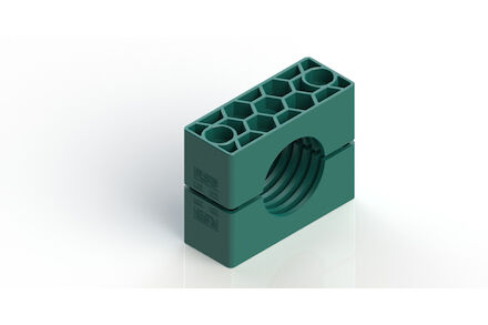 Polypropylene Green Tube Clamps Heavy Series Two Clamphalves Ribbed DIN 3015-2 (RCPR) product photo