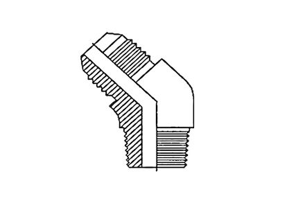 Hydraulický adaptér  - Koleno 45° -  male JIC / male BSPT product photo
