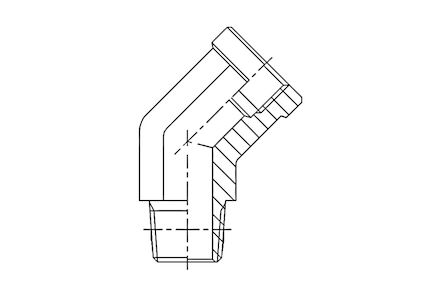 Hydrauliek adapter - 45° kniekoppeling male BSPT/female BSP product photo