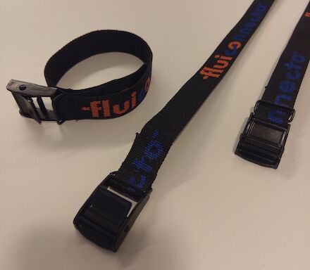 Polypropylene strap - Fluiconnecto Logo - Black buckle product photo