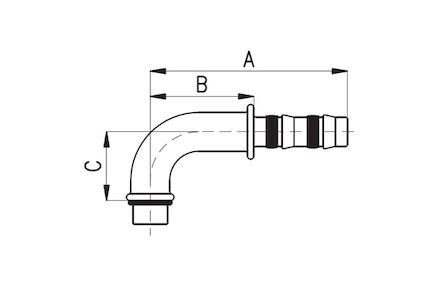Klimatizační koncovka pro expanzní ventil - 90° koleno product photo