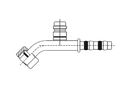 Klimatizační koncovka - O-RING FEMALE 45°  s vysokotlakým ventilem  product photo
