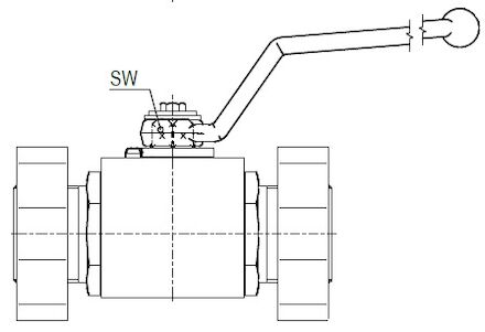 2-Way Ball valve with SAE adapter metric / UNC photo du produit
