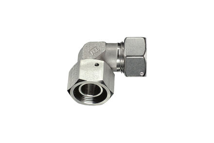 Stainless Tube Couplings - ADJUSTABLE STUD ELBOWS With Taper and Viton O-ring - Silver coated nuts product photo