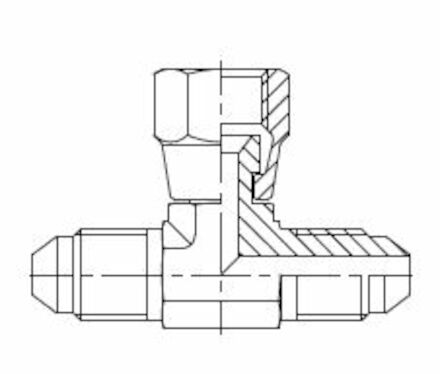 Adapter hydrauliczny - Trójnik nastawny symetryczny JIC MĘSKI na JIC ŻEŃSKI product photo
