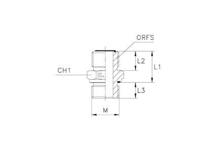 Straight Adaptor male ORFS to male Metric product photo