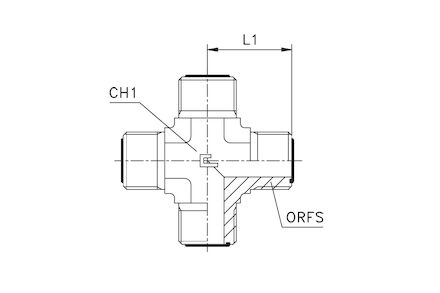 Hydrauliek Adaptor - Union Cross male ORFS product photo