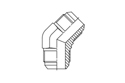 Hydrauliek adapter - 45° kniekoppeling male JIC/male JIC product photo