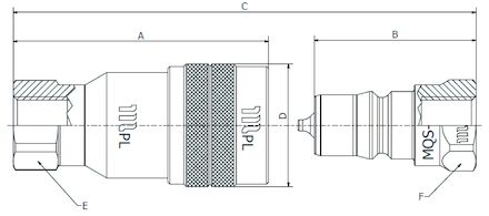 Hydrauliek snelkoppeling RVS - ISO B - male - BSP - VITON afdichting product photo