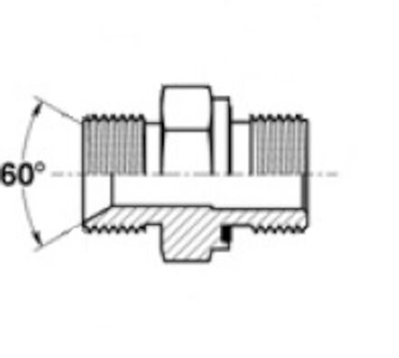 Hydraulic Adaptor - BSP male 60° cone X BSP male with elastomer seal photo du produit