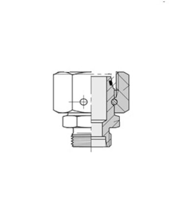 Snijringverbinding 24° - DIN 2353 - verloopkoppeling met wartel - serie Zwaar product photo