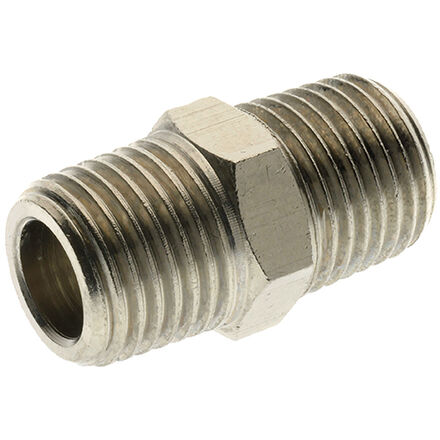 Brass Adaptor - Straight male BSPT - male BSPT (nickel plated) photo du produit