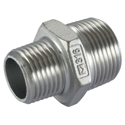 Stainless Straight Reducing Adaptor male BSPT - male BSPT