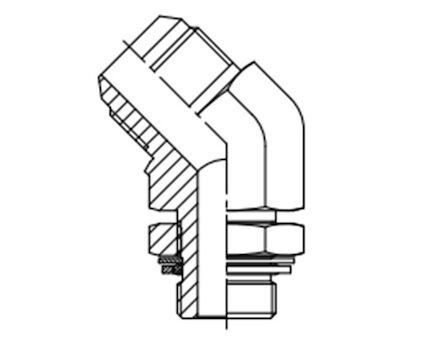 Adapter kolanka 45° męski JIC na męski metryczny product photo