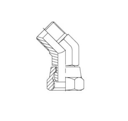 Hydrauliek adapter - 45° kniekoppeling male BSP/female BSP product photo