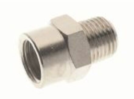 Brass adaptor - Nickel plated - Straight male BSPT - female BSP photo du produit