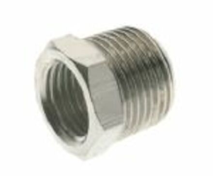 Brass adaptor male BSPT to female BSP Nickel plated photo du produit