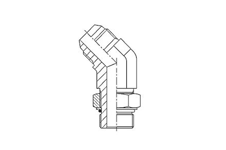Hydrauliek adapter - 45° kniekoppeling male JIC/male SAE UNF-UN product photo