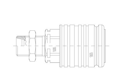 Hydraulic Quick Coupling - MQS-AF - ISO A Push-Pull - Female part - Metric Bulkhead