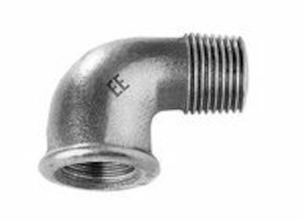 Malleable Stainless Steel 90° tube Elbow male BSPT - female BSP - Type 92