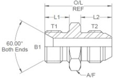 Hydraulic Adaptor BSP Male 60° Cone - JIS Male Positive Cone (BSP Threads)