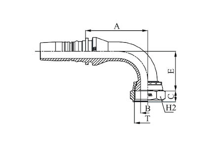 Hydraulická koncovka - vnitřní a vnější ořez  (Interlock), 90° ORFS FEMALE KOLENO ORFSF product photo