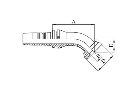 Hydraulická koncovka - vnitřní a vnější ořez  (Interlock), 45° ISO/SAE CODE 61 FLANGE SFL product photo