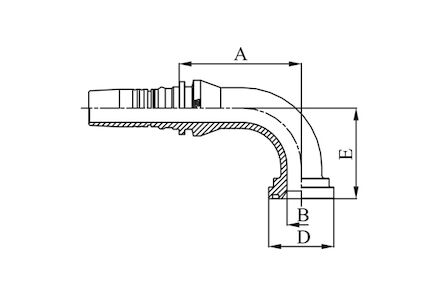 Hydraulická koncovka - vnitřní a vnější ořez  (Interlock), 90° ISO/SAE CODE 61 FLANGE SFL product photo