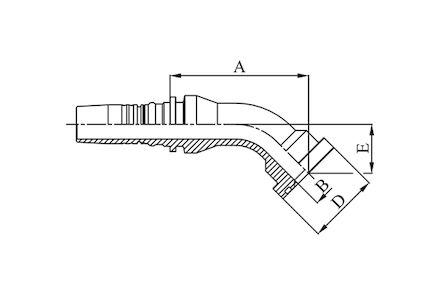 Hydraulická koncovka - vnitřní a vnější ořez  (Interlock), 45° ISO/SAE CODE 62 FLANGE SFS product photo