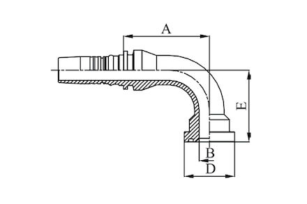 Hydraulická koncovka - vnitřní a vnější ořez  (Interlock), 90° ISO/SAE CODE 62 FLANGE SFS product photo