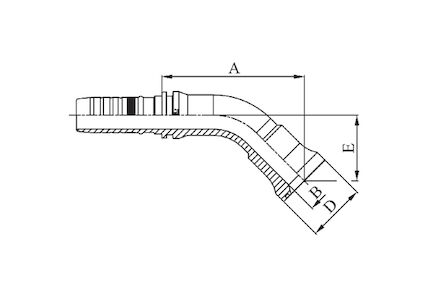 Hydraulická koncovka - vnitřní a vnější ořez  (Xtralock), 45° XTRAFLANGE/62 product photo