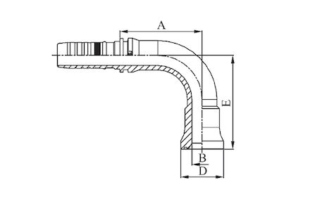 Hydraulická koncovka - vnitřní a vnější ořez  (Xtralock), 90° XTRAFLANGE/62 product photo
