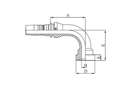 Hydraulická koncovka - vnitřní a vnější ořez  (Interlock), 90° SUPERCAT SERIES FLANGE SFS-CAT product photo