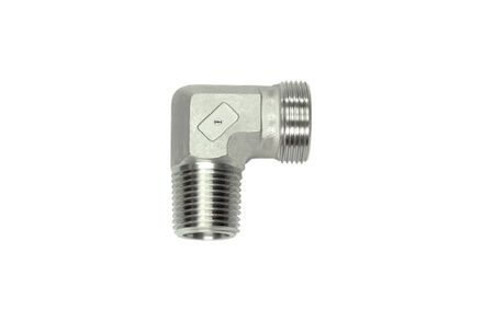 Stainless Tube Coupling 24° - 90° Elbow male 24°Metric - male NPT product photo