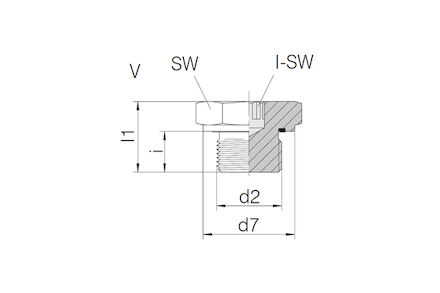 Adapter Hydrauliczny - Korek MĘSKI BSP z sześciokątem i gniazdem imbusowym oraz z Uszczelką Elastomerową product photo
