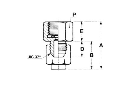 Adapteur mâle JIC - femelle gaz manomètre photo du produit