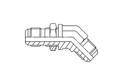 Hydraulický adaptér - 45° Bulkhead Elbow Adaptor male JIC to male JIC product photo