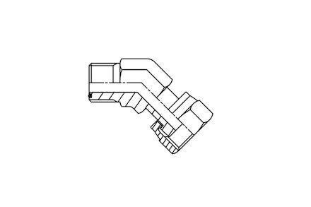 Hydrauliek adapter - 45° kniekoppeling male ORFS/female ORFS product photo