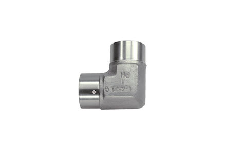 Stainless Hydraulic Adaptor - 90° Elbow female BSP - female BSP product photo