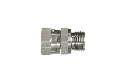 Stainless Hydraulic Adaptor - Straight Adaptor BSP Female with Swivel Nut to BSP Male Parallel product photo