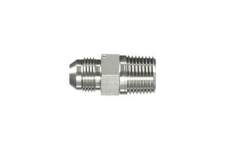 Stainless Hydraulic Adaptor - STRAIGHT ADAPTOR JIC MALE 74° CONE (SAE J514) BSP MALE TAPERED (ISO 7) product photo