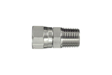 Stainless Adaptor Straight Male NPTF to Female JIC product photo
