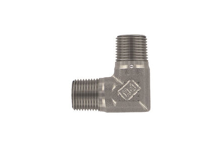 Stainless Hydraulic Adaptor - 90° Elbow male NPTF - male NPTF product photo