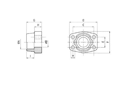 SAE inlasflens - 3000 psi - bevestigingsgaten metrisch - met O-ring product photo