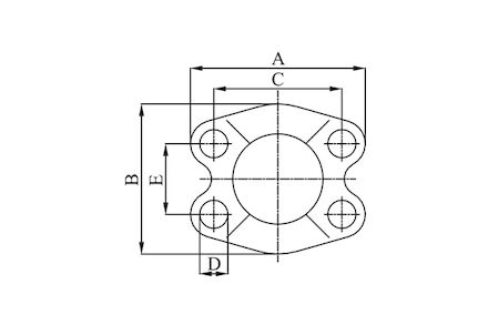 SAE splitheel flens clamp volgens ISO 6162-2 / SAE J518 code 62 - 6000 psi