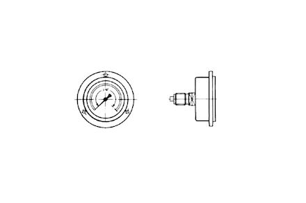 Manometer - Glycerine 63mm - RVS kast -1/4" BSP draad - achteraansluiting - psi/bar - 0-10 bar