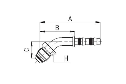 Koeling/airco slangkoppeling - O-ring male 45° knie
