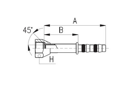 Koeling/airco slangkoppeling - 45° SAE recht female product photo