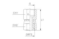 Hydrauliek adapter - Adapter recht female ORFS/female BSP product photo
