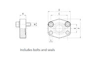 SAE-flens met meetaansluiting – recht - 6000 psi met bouten metrisch en O-ring product photo